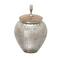 12&#x22; Silver Iron Contemporary Decorative Jar